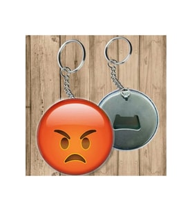 Kızgın Surat Emoji Anahtarlık - Açacaklı Anahtarlık