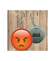 Kızgın Surat Emoji Anahtarlık - Açacaklı Anahtarlık