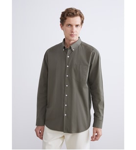 LCWAIKIKI Classic Haki Regular Fit Uzun Kollu Poplin Erkek Gömlek