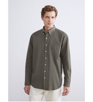 LCWAIKIKI Classic Haki Regular Fit Uzun Kollu Poplin Erkek Gömlek