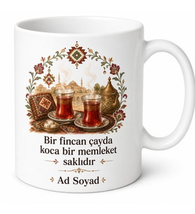 Siirt Memleket Çayı Baskılı Kupa Bardak Siirt Hediye Hatıra Bardağı