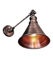 mylights  vintage rustik bakır eskitme fırcalanmış huni aplik  çift mafsalı (Siyah)