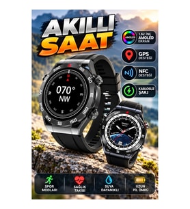 SK4 Ultimate Akıllı Saat 1.62 İnç AMOLED Ekran GPS NFC Destekli Kablosuz Şarjlı Akıllı Saat