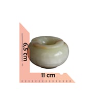 El Yapımı Doğal Oniks Taş Kapaklı Küllük, Dekoratif 11x6,5 cm