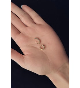 14 Ayar Altın Mini Dik Uçlu Halka Küpe (Sarı)