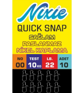 NİXİE QUİCK SNAP (Sahte Balık Klipsi) 00 No. - 10 Kg.