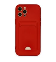 iPhone 12 Pro Max Kılıf Kelvin Kartvizitli Silikon - Kırmızı