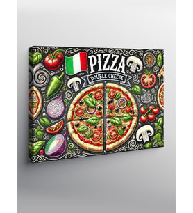 Kanvas Tablo Lezzetli Pizza Festivali
