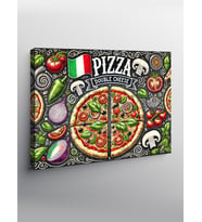 Kanvas Tablo Lezzetli Pizza Festivali