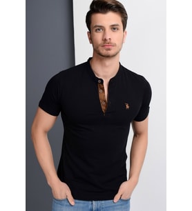 T8560 DEWBERRY T-SHIRT-SİYAH