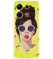 Infınix Note 30 Kılıf Resimli Desenli Baskılı Silikon Lollipop Woman 1416