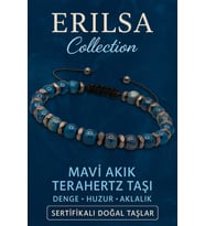 Sertifikalı Mavi Akik ve Terahertz Doğal Taş Bileklik – Zihinsel Denge ve Huzur Kaynağı (Çok Renkli)