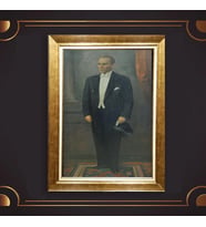 Özel Seri Paspartulu Çerçeveli Atatürk Tablo l556 (Gold)