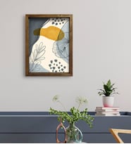BK Gift Otel Odası Konseptli Doğal Masif Ahşap Çerçeveli Tablo 45x65cm-87