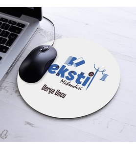 İsimli Tekstil Mühendisi Temalı Yuvarlak Mousepad