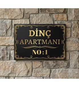 Kişiye Özel Metal Kapı Levhası – Apartman Kapı Tabelası 20x30 cm – İsimli Bina Kapı Levhası
