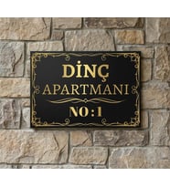 Kişiye Özel Metal Kapı Levhası – Apartman Kapı Tabelası 20x30 cm – İsimli Bina Kapı Levhası