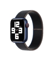 Apple Watch Ultra 49mm Uyumlu Kordon Hasır Örgü Cırt Cırtlı Terletmeyen Zore KRD-03 Kumaş Kayış (Siyah Kahve)