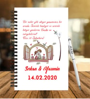 Sevgililer Gününe Özel  Ahşap Defter Kalem Hediye Seti 8