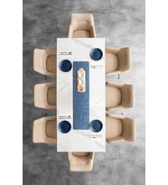 Koza Home Cesta El Yapımı Örgü Lacivert Köşeli Runner 37x136 4018