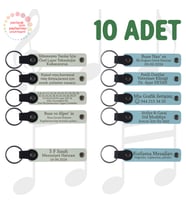 Beyaz & Gök Mavi, Düğün Davetlilerine Anlamlı Anı, 10’lu Set, Tarih ve İsimli Deri Anahtarlık