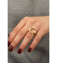 925 Ayar Ay Yıldız Gümüş Bayan Yüzük.rose.gold.rodaj