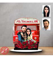 Kişiye özel Alyazmalım yeşilçam tasarımlı Sevgili Hediyesi ,sevgililer günü Karikatür Hediyesi, Karikatür hediye, Sevgililer günü Hediyesi
