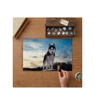 Sibirya Kurdu Hayvan Tasarımı 240 parça Ahşap Puzzle Ahşap Kutuda MP01307