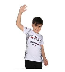 Toontoy  Erkek Çocuk T-shırt Çocuk Urban Baskılı (Beyaz)