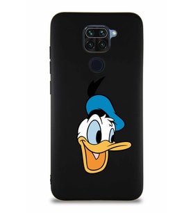 Xiaomi Redmi Note 9 Soft Premier Kapak Donald Duck-A Tasarımlı Silikon Kılıf - Siyah (Şeffaf)