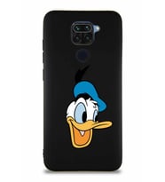 Xiaomi Redmi Note 9 Soft Premier Kapak Donald Duck-A Tasarımlı Silikon Kılıf - Siyah (Şeffaf)