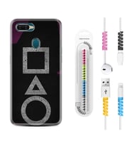 Oppo A5S A15 A16 A54 A55 A73 A74 Kılıf Kablo Koruma Spiral Silikon Game Begin 1799