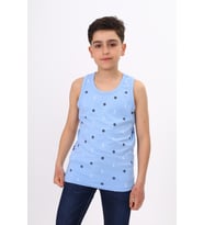 Toontoy Erkek Çocuk Baskılı Atlet (Mavi)