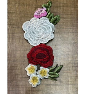 22X10 CM NAKIŞ İŞLEME ÇİÇELİ APLİKE ARMA DİKİŞ AKSESUARI