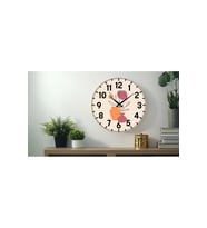 Dekoratif Türkçe Rakamlı UV Baskılı Duvar Saati (Sessiz) Akar Mekanizma 40CM Metal Akrep Yelkovan