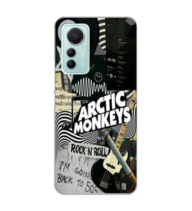 Xiaomi Mi 12 Lite Uyumlu Arctic Monkeys Kolaj Desenli Şeffaf Telefon Kılıfı