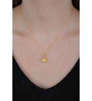 925 Ayar Gümüş Gold Incili Istiridye Kolye