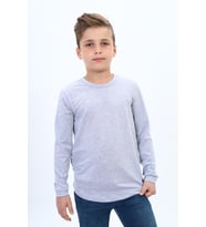 Toontoy Kız Çocuk Baskılı Tişört ( Gri-Melanj)