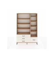 Arges Dolap 9 Raflı 4 Çekmeceli  132x30x195 Çam-Çam/Aytaşı