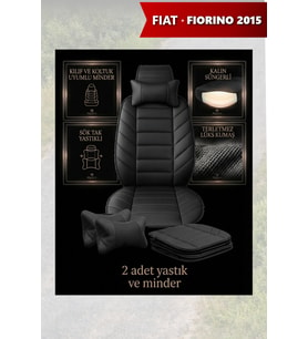 fiat fiorino 2015 Koltuk ve Kılıf uyumlu Minder Siyah Yastık Lüks 2 Minder 2 Yastık