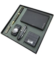 Signator® Tempus  Kişiye Özel Set - 128 Gb. Usb Bellek + Saatli Bazalt Çakmak + Çok Fonksiyonlu Çakı + Not defteri  + Kalem ve El Aynası  İsme Özel Hediyelik Set (Karışık)