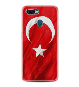 Oppo A5S A15 A16 A54 A55 A73 A74 Kılıf Desemli Silikon Şanlı Türk Bayrağı 4 1401
