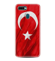Oppo A5S A15 A16 A54 A55 A73 A74 Kılıf Desemli Silikon Şanlı Türk Bayrağı 4 1401
