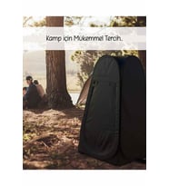 EFSANE KAMP - Duş WC Soyunma Çadırı - Otomatik - 120x120x190cm - Siyah
