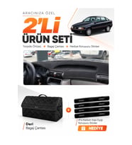 OPEL ASTRA F AIRBAGSIZ (1991-1997) Uyumlu Torpido Örtüsü + Deri Bagaj Çantası + Sticker Seti - Siyah