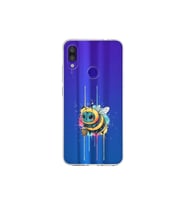 Redmi Note 7 Pro ile uyumlu Splash arı tasarımlı şeffaf silikon kılıf