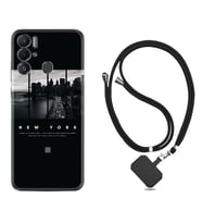 Tecno Pova Neo Kılıf Silikon Boyun Askılı İpli Desenli Silikon New York 1612