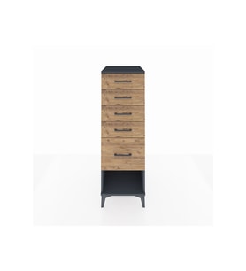 Kronos Dolap 5 Çekmeceli 44x59x134 Antrasit-Çam
