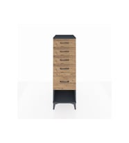 Kronos Dolap 5 Çekmeceli 44x59x134 Antrasit-Çam