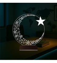 Luvivia Ay Yıldız Türk Bayrağı 3D Lamba - Masa Gece Lambası